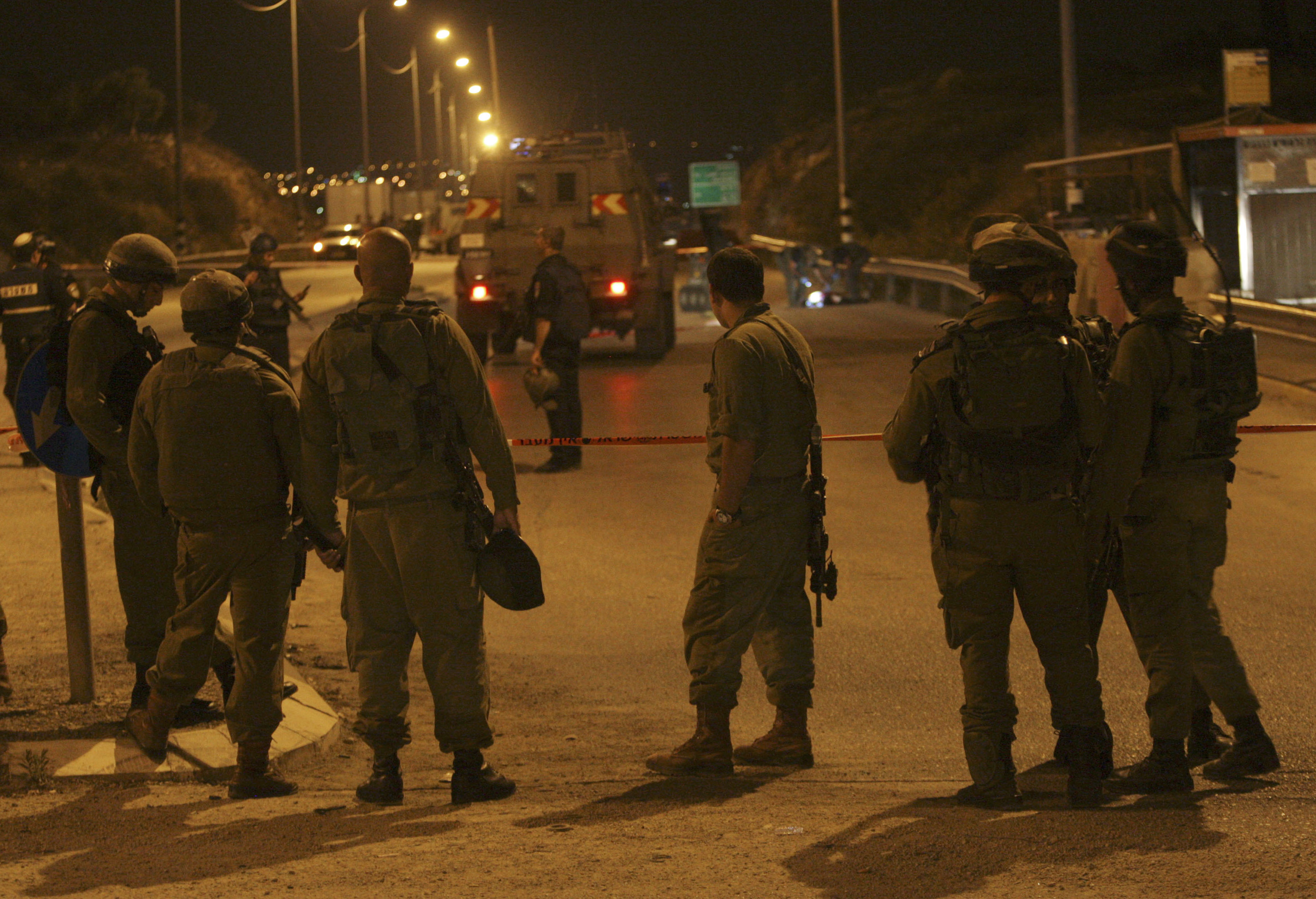 Israeli soldiers on patrol near Nablus in the West Bank. Photo: AP