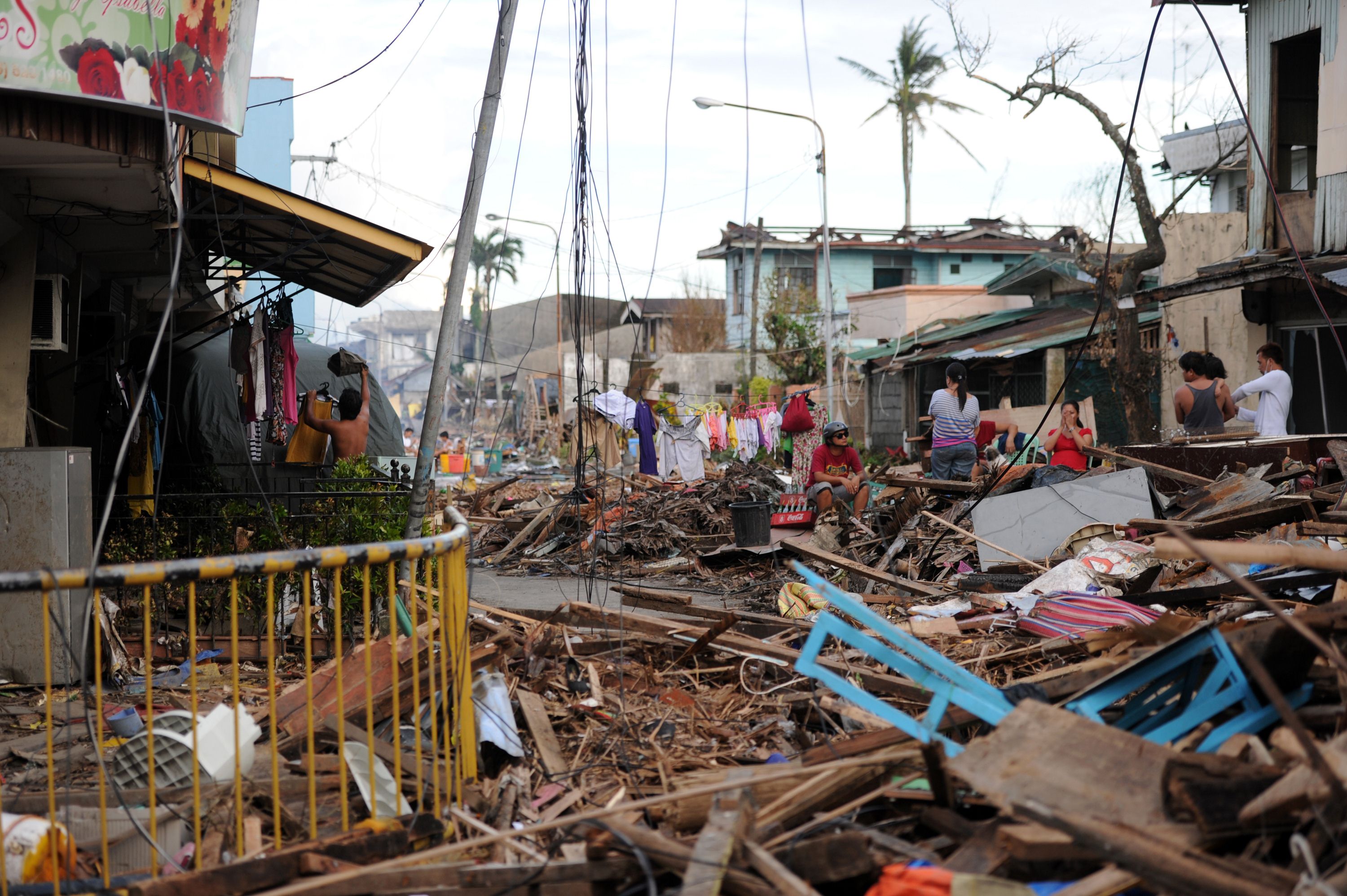 Piles of debris line the streets in Tacloban. Photo: AFP