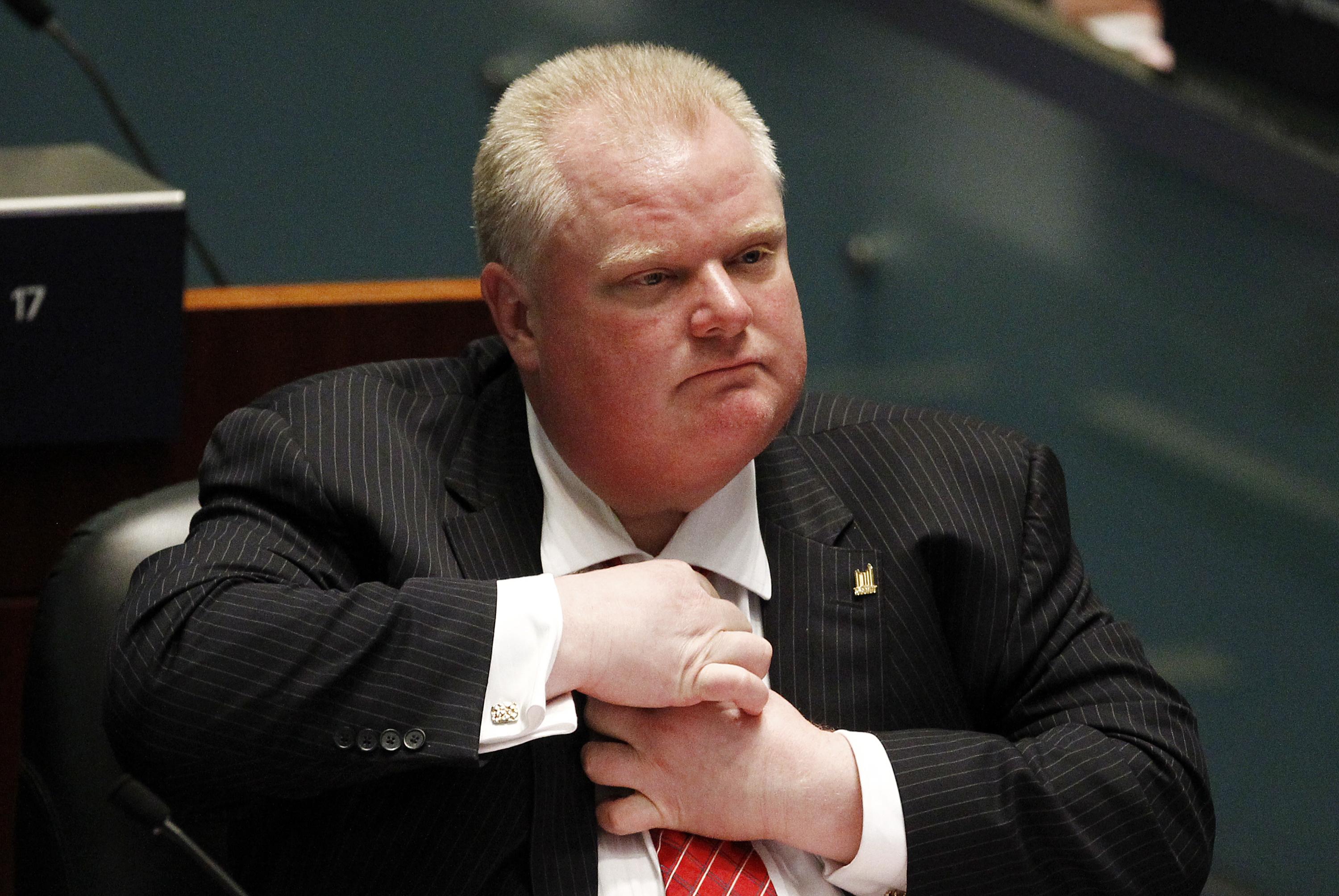 Toronto Mayor Rob Ford at a special council meeting in City Hall. Photo: Reuters