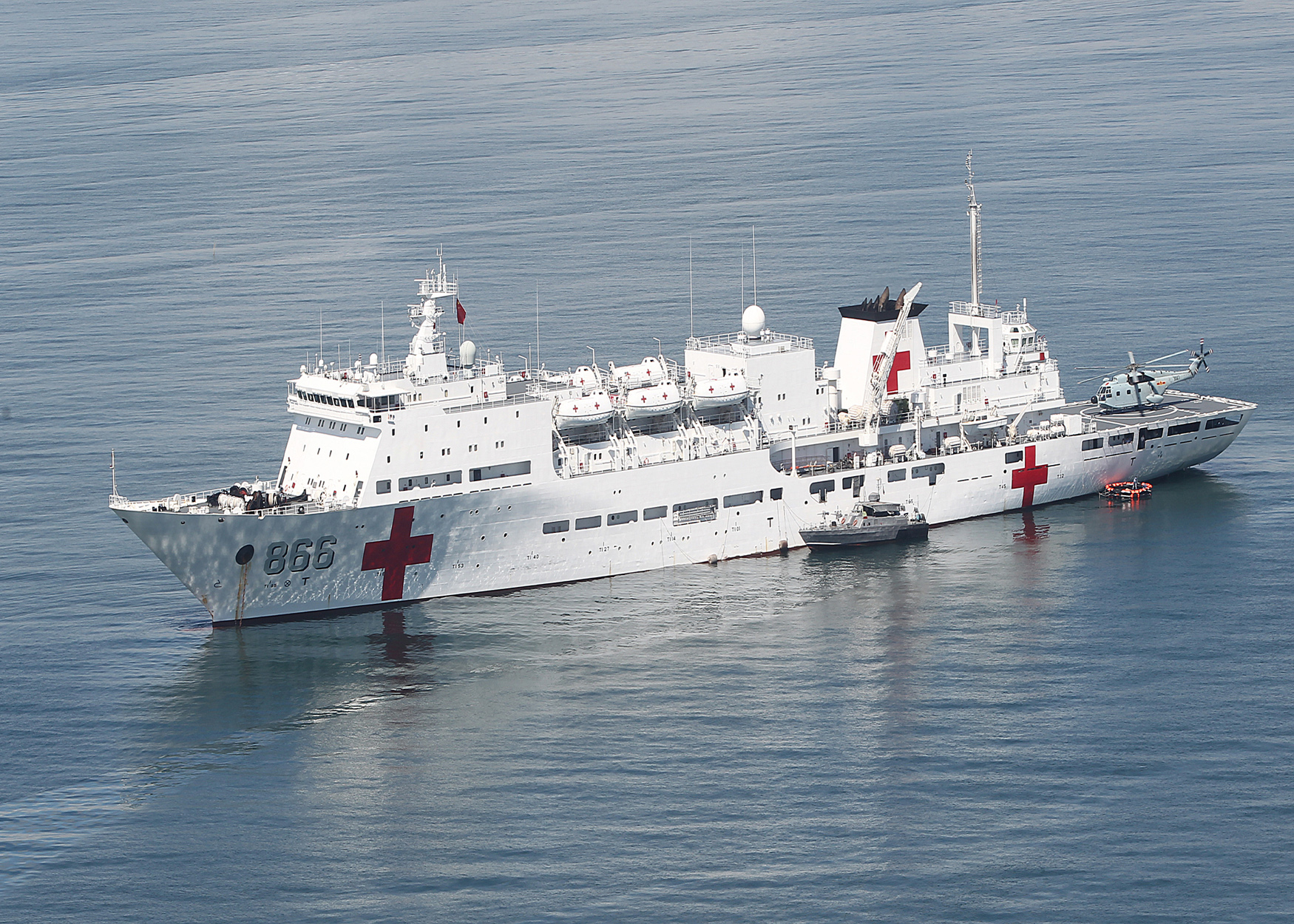 China's Peace Ark was sent to the Philippines for relief efforts. Photo: AP
