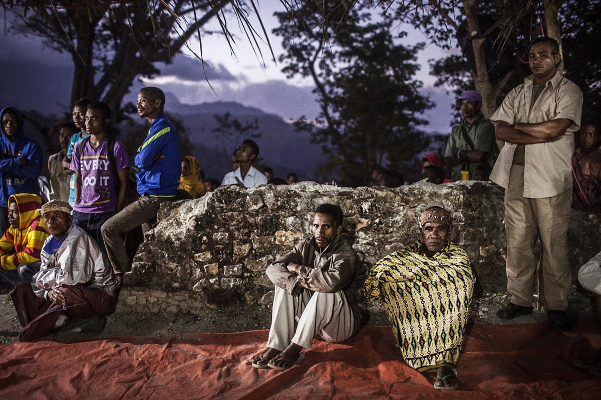 Villagers in Marobo await Taur Matan Ruak.