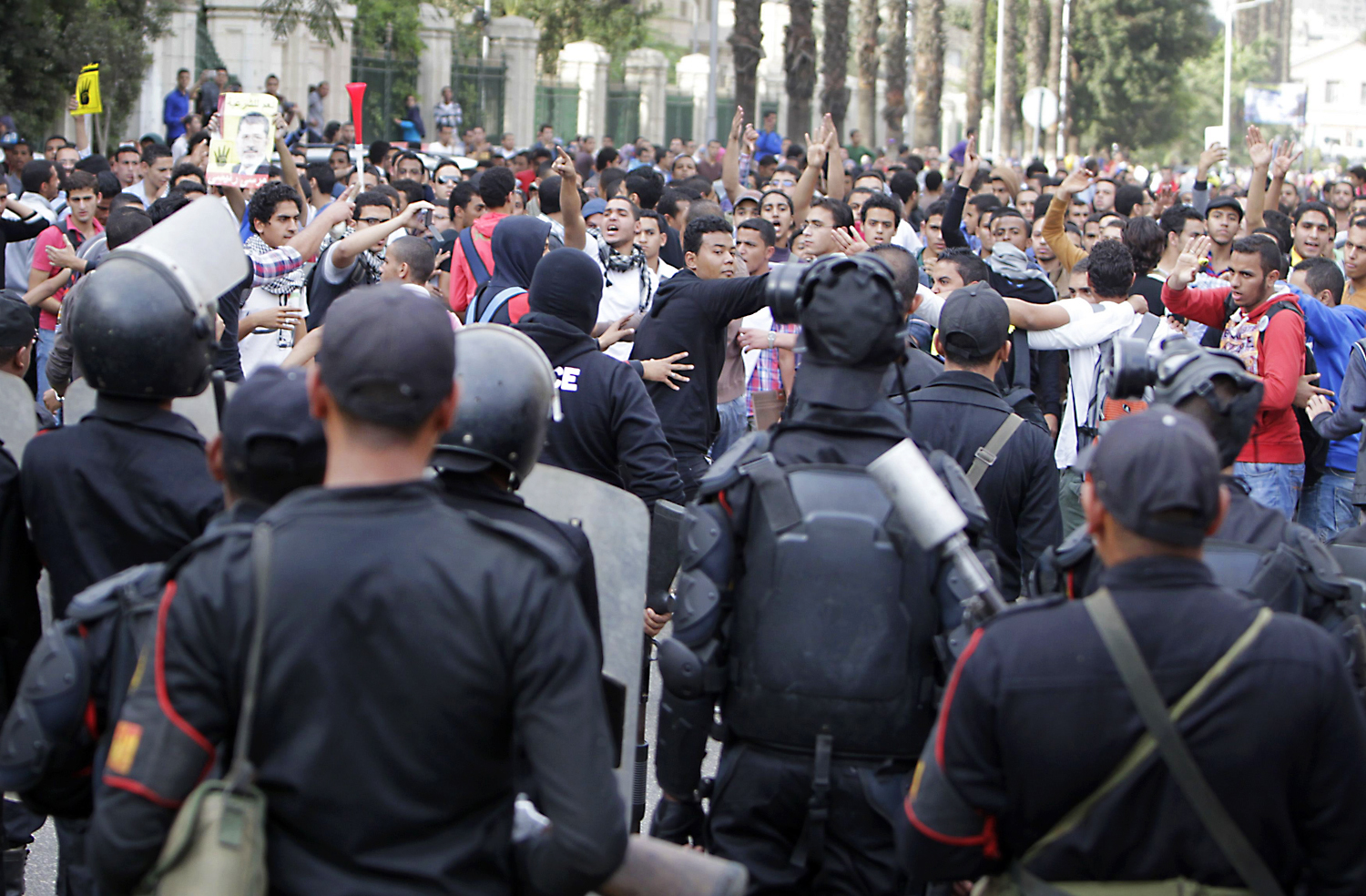 One of students was killed during an Islamist demonstration at Cairo University. Photo: Reuters