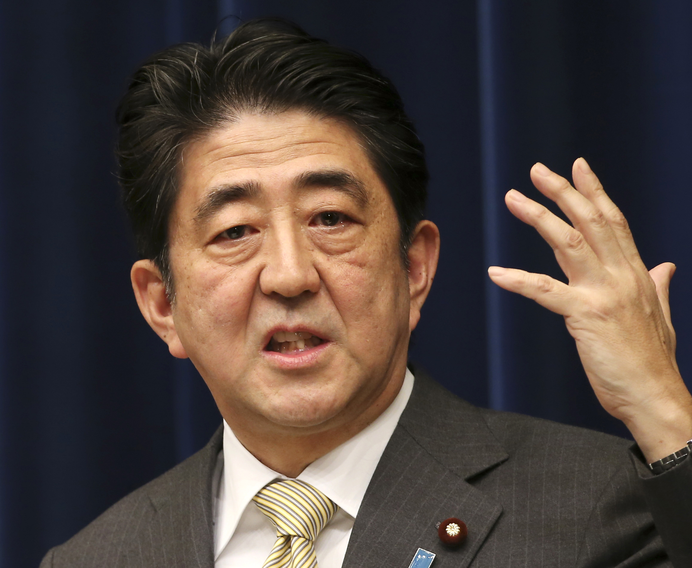 Japanese Prime Minister Shinzo Abe's government will approve rules helping air, land and sea forces working together more effectively in the face of danger. Photo: AP