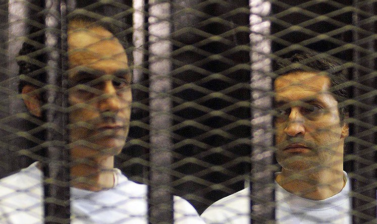Alaa (right) and Gamal Mubarak, sons of ousted Egyptian president Hosni Mubarak. Photo: AFP