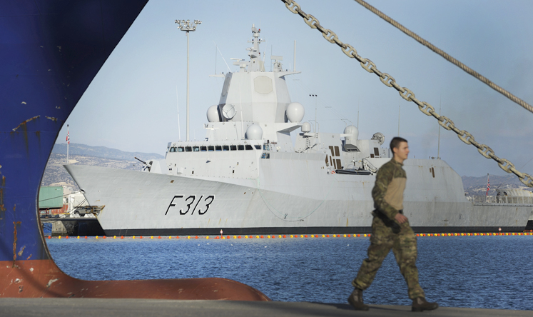 The Norwegian frigate HNoMS Helge Ingstad at dock in Cyprus. Photo: AP