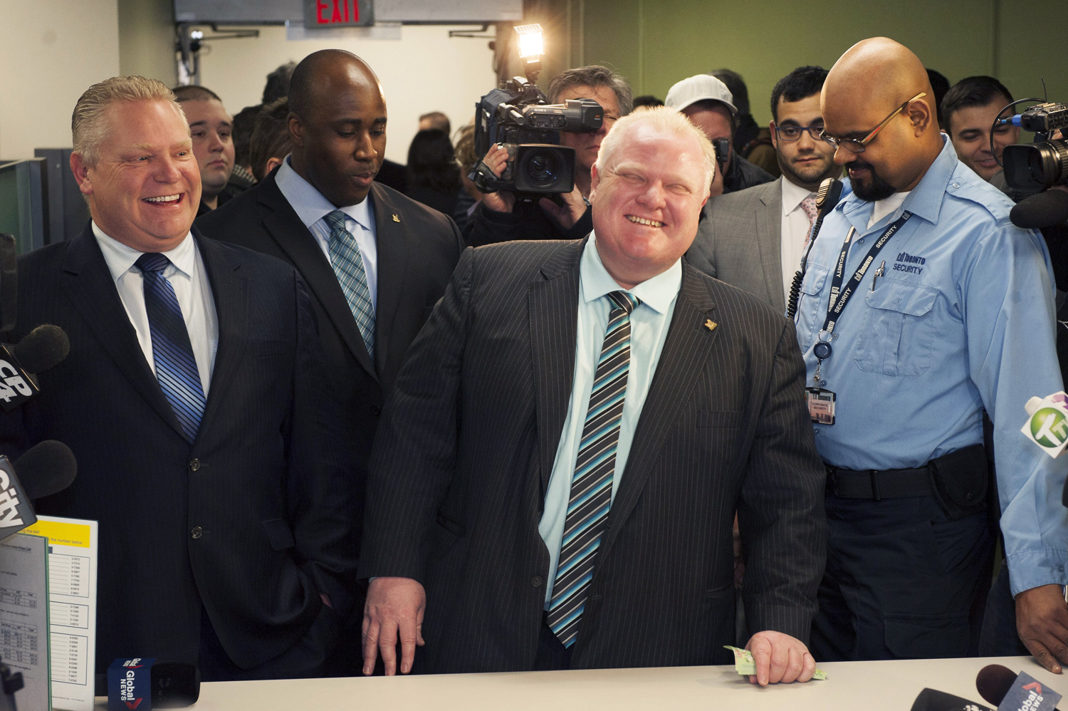 Toronto Mayor Rob Ford on Thursday registers as a candidate for the city's 2014 municipal election in October. Photo: AP