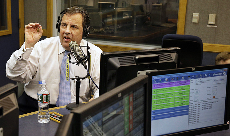New Jersey Governor Chris Christie during his radio programme, 'Ask the Governor' on Monday. Photo: AFP
