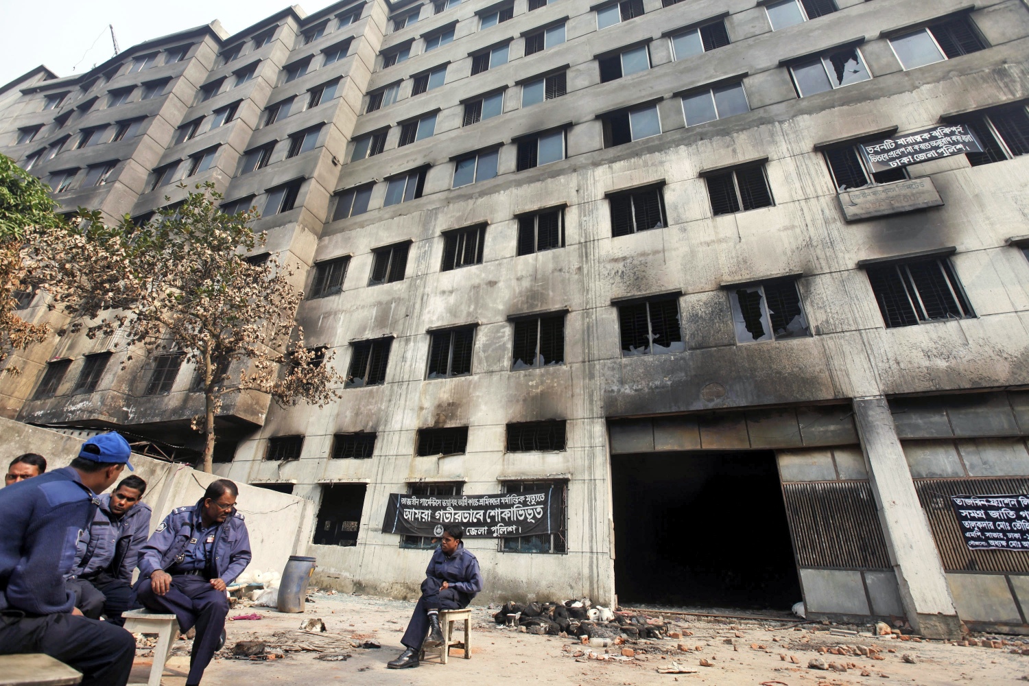 The damaged Tazreen garment factory on the outskirts of Dhaka. Photo: AP