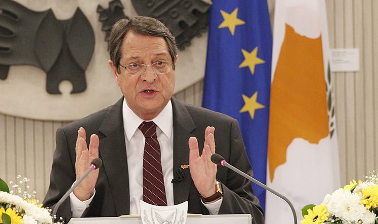 Cyprus' President Nicos Anastasiades at the Presidential Palace in Nicosia, Cyprus, on Wednesday. Photo: EPA