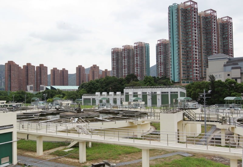 An underground pipe has exploded at the Tuen Mun water treatment works. Photo: Nora Tam
