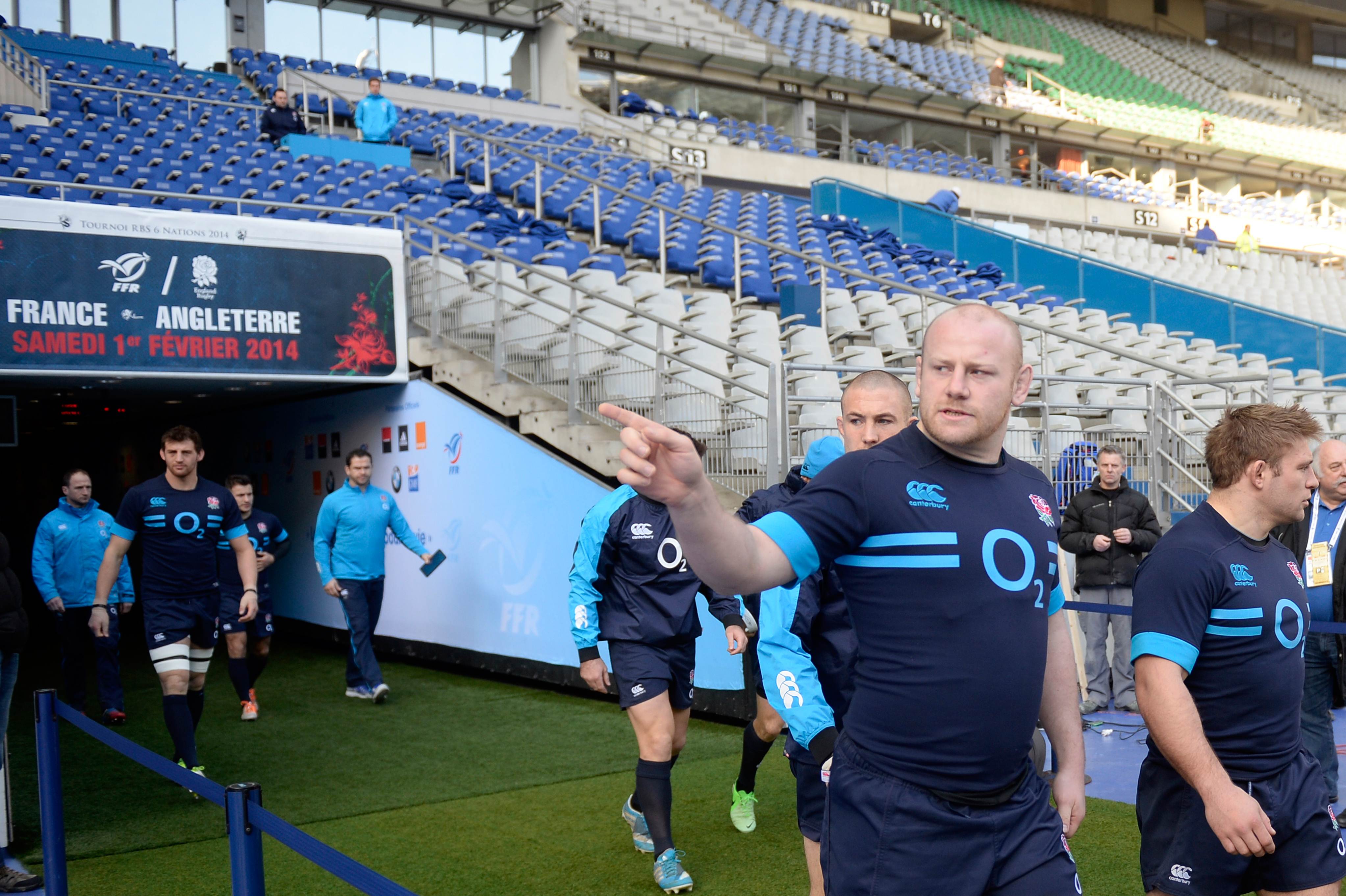Prop Dan Cole gestures during training but will be out of action with a trapped nerve for the next three months. Photo: AFP