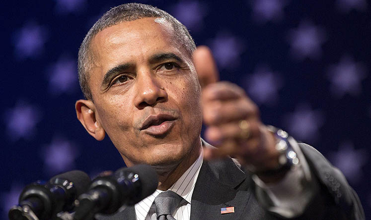 US President Barack Obama speaking in Washington on Tuesday. Photo: Reuters