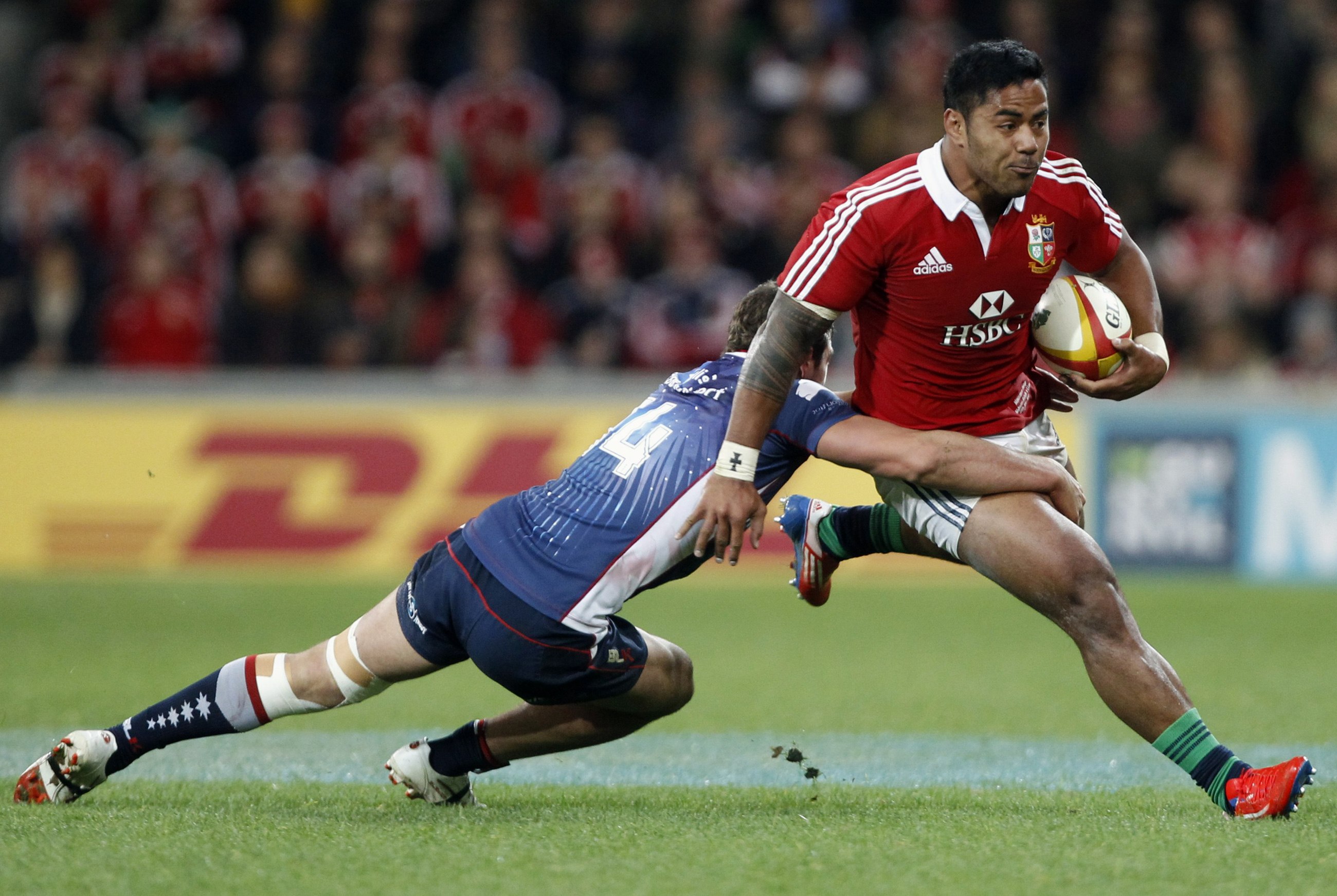 Manu Tuilagi in action for the British & Irish Lions last summer. Photo: Reuters