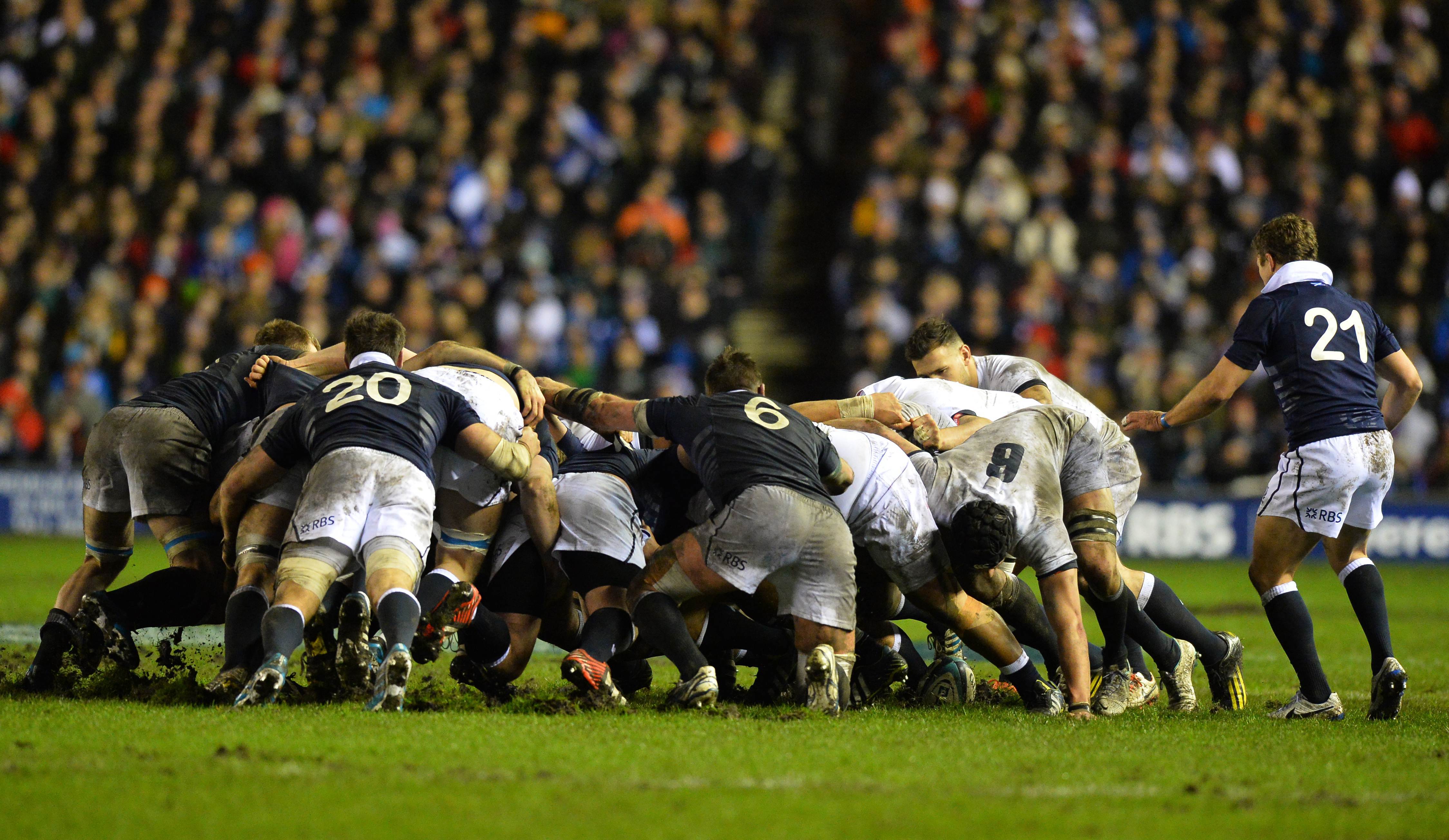 Much depends on the Scottish scrum improving, according to Nathan Hines. Photo: AFP