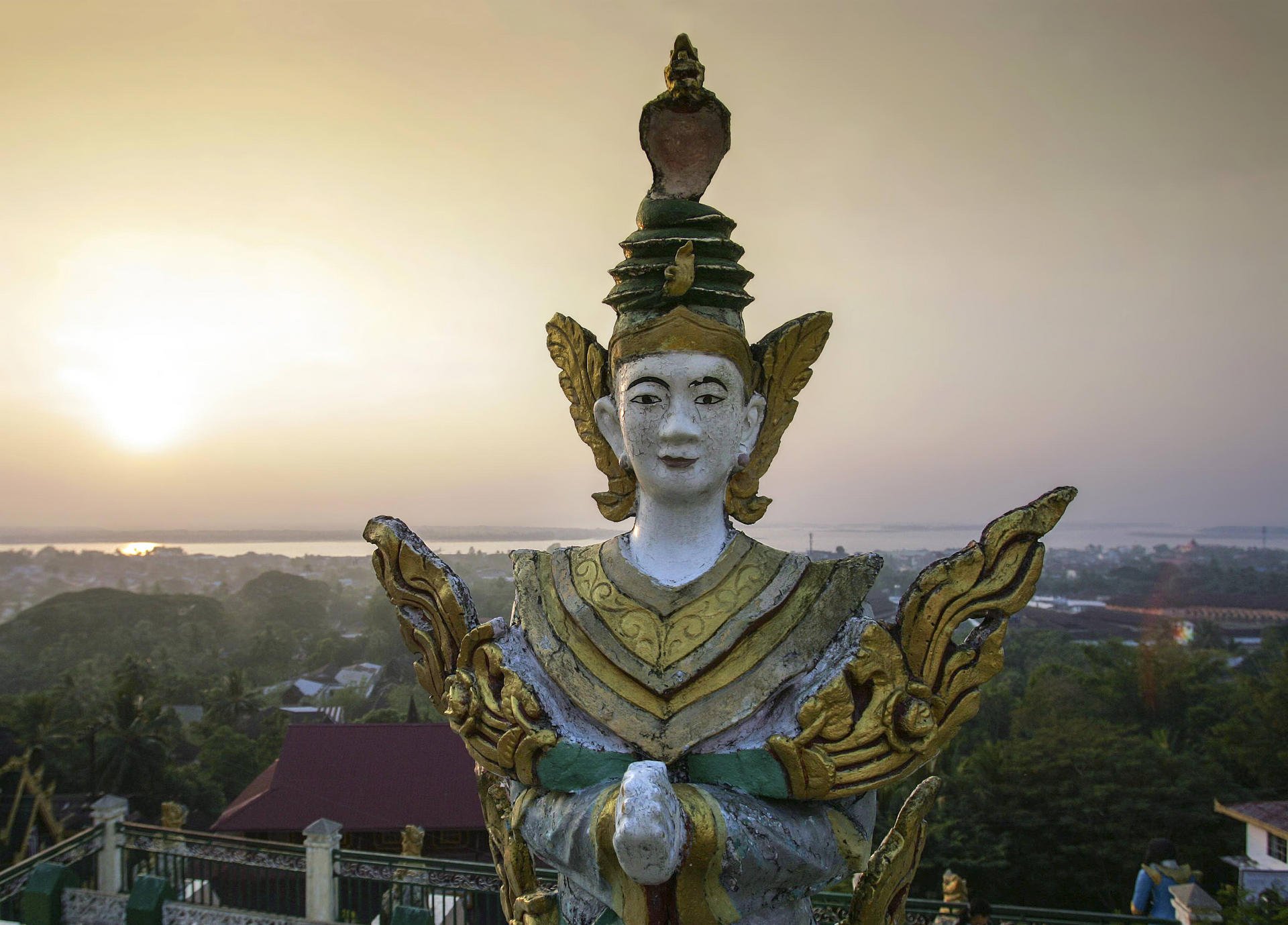 A statue at the Kyaik Thanlan temple complex, in Mawlamyine.