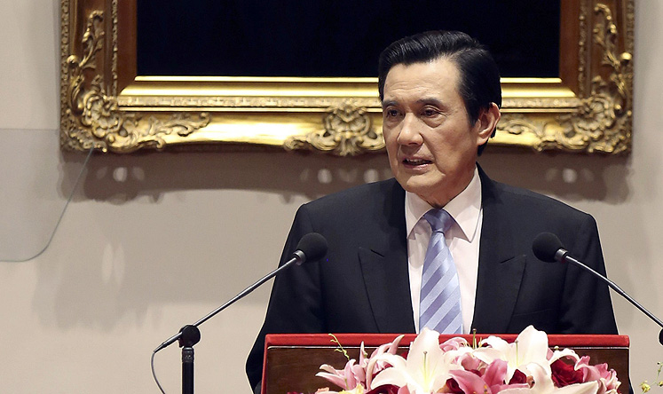 President Ma Ying-jeou speaking during a news conference on Saturday. Photo: Reuters