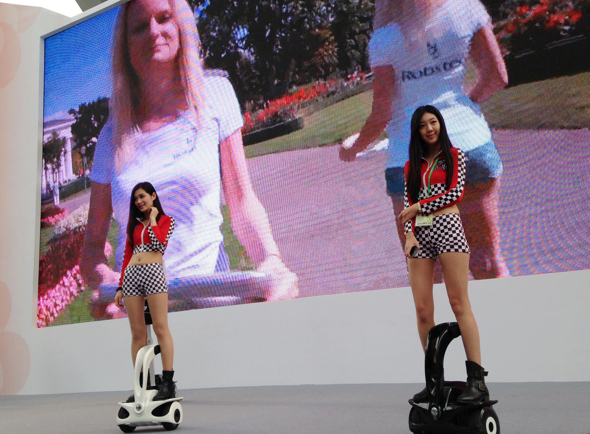 Technology is on the move at the Canton Fair with these eye-catching motorised scooters from Dongguan Robstep Robot. Photo: Denise Tsang