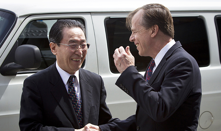 China's Special Representative for Korean Peninsula Affairs Wu Dawei (left) with US Special Representative for North Korea Policy Glyn Davies in New York. Photo: Reuters
