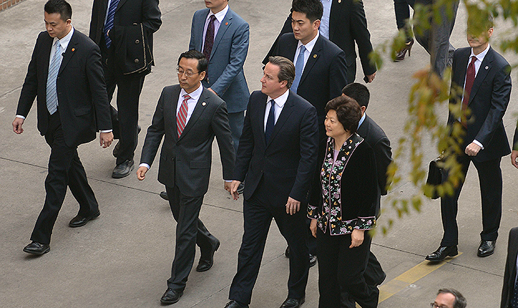 David Cameron visits Shanghai Jiao Tong University in December. Photo: AFP
