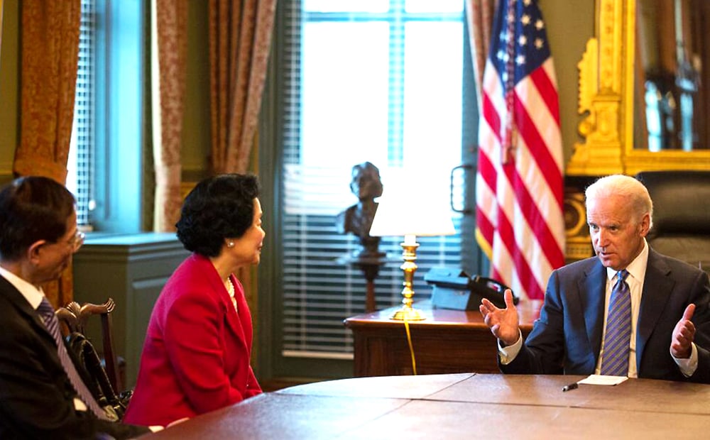 US Vice President Joe Biden meets Anson Chan and Martin Lee at the White House. Photo: SCMP