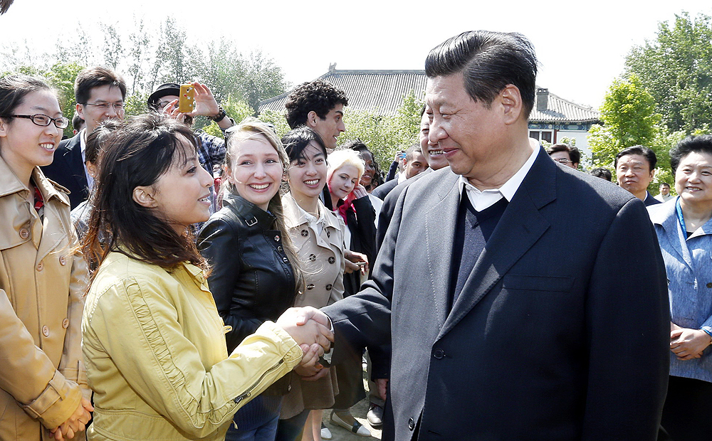 President Xi Jinping visits Peking University. Photo: Xinhua