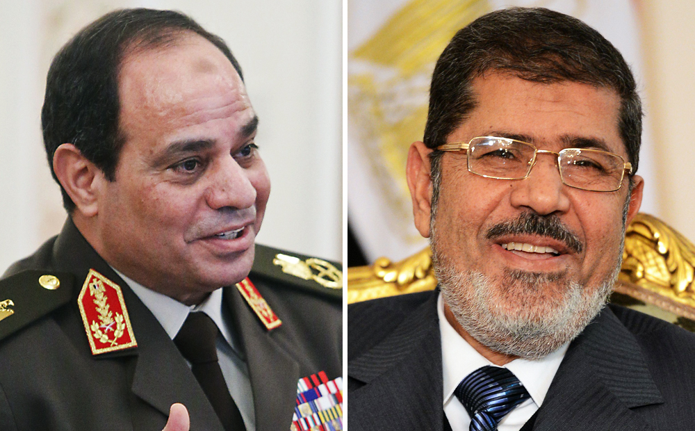 Abdel-Fattah el-Sisi (left) and Mohammed Mursi. Photos: EPA, AFP