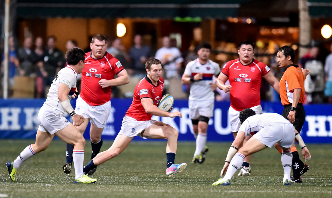Jake Phelps stormed back from an early sin-binning with two tries against South Korea in Hong Kong’s 39-6 win at HKFC. Photos: HKRFU