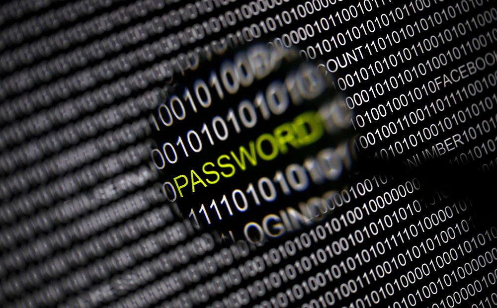 the word 'password' pictured through a magnifying glass on a computer screen taken in Berlin. Photo: Reuters

