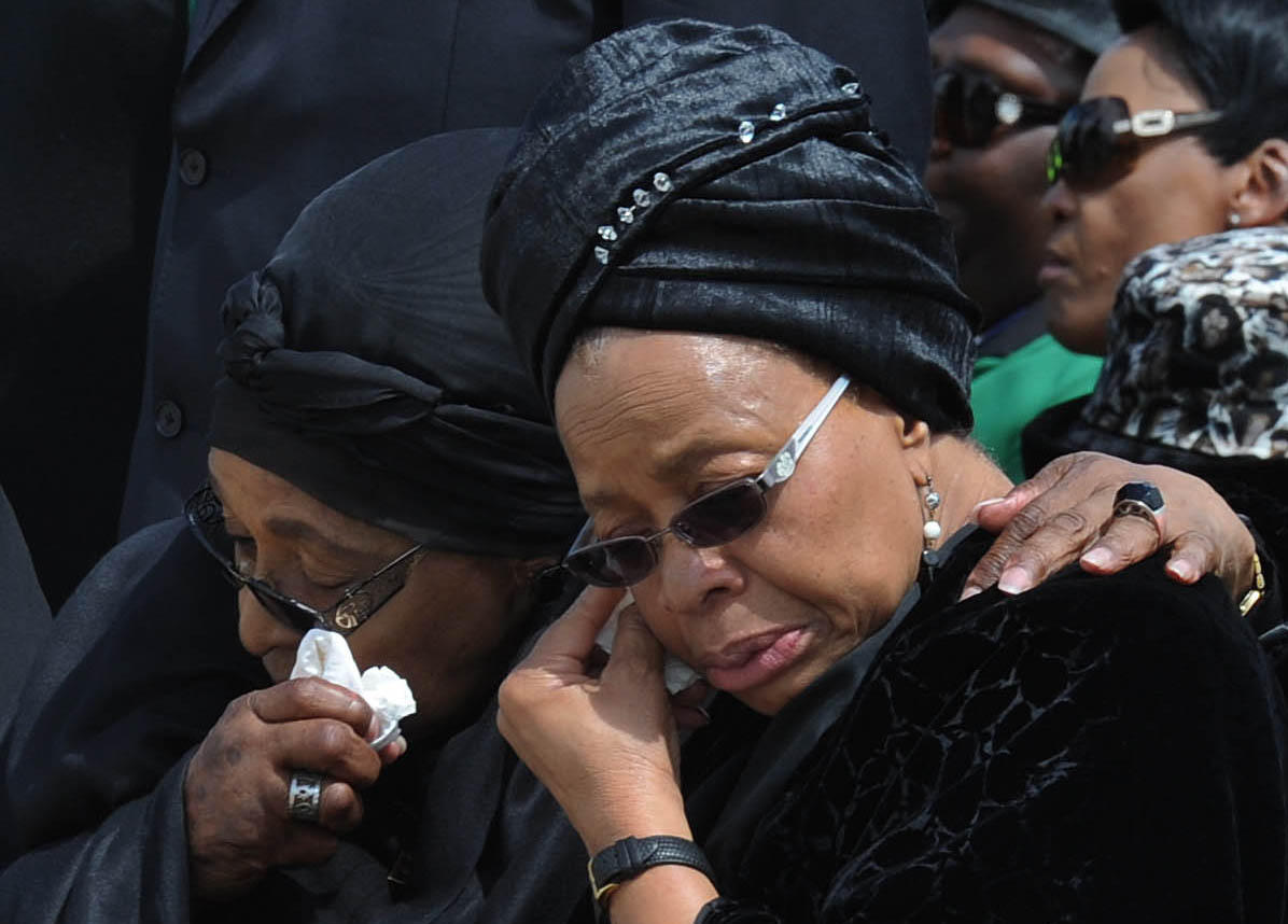 Ex-wife Winnie Madikizela, left, with Graca Machel. Photo: AFP