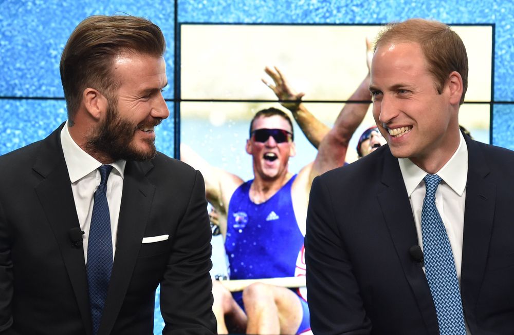 David Beckham (left) and Prince William are British personalities who attract global attention. Photo: AFP