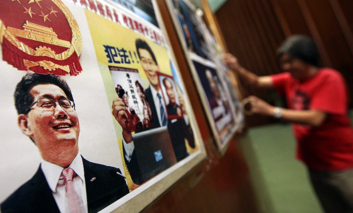 The works of internet users were displayed during a protest in 2012 over the copyright bill. Photo: David Wong