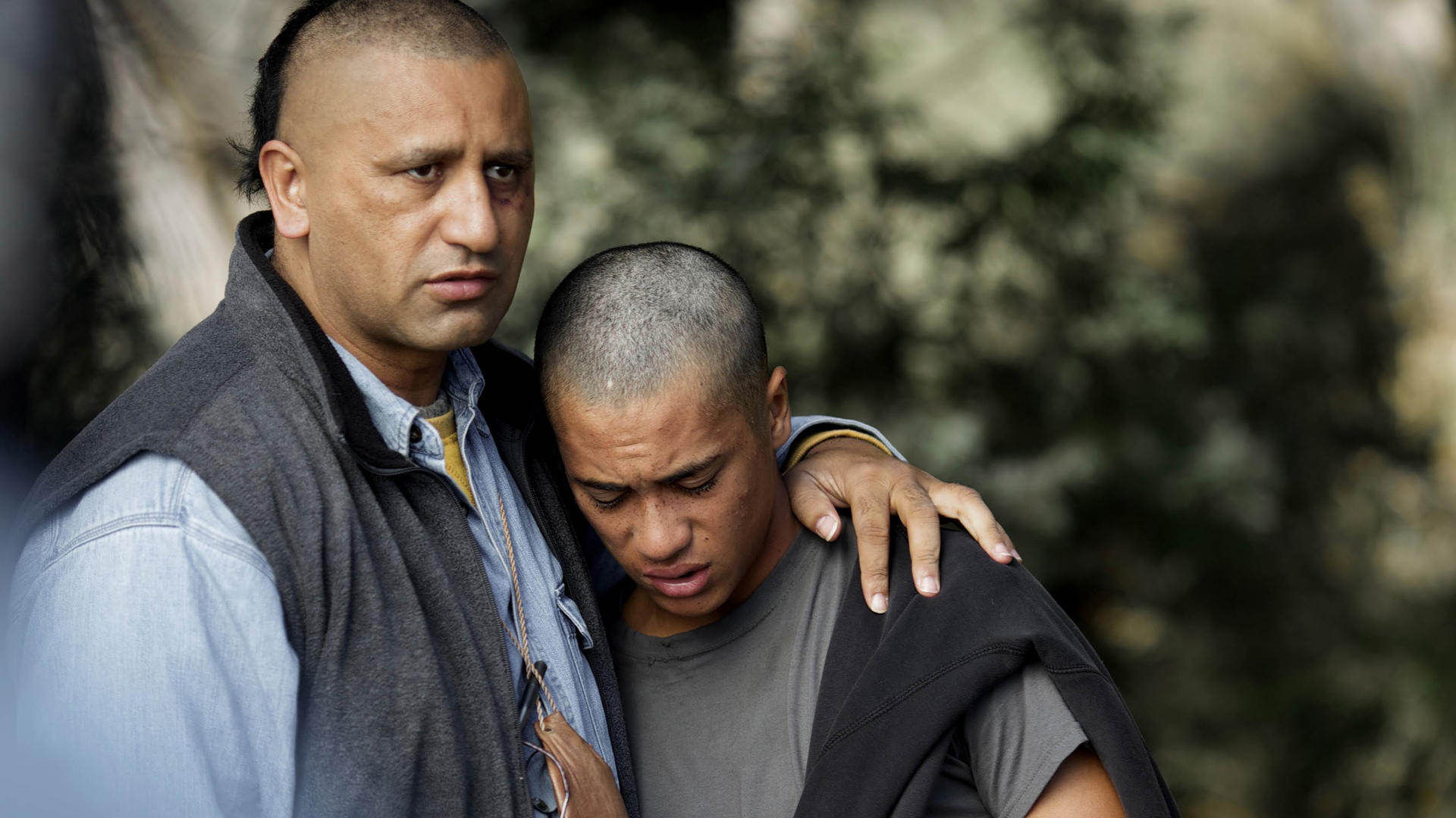 Cliff Curtis and James Rolleston in New Zealand film The Dark Horse.