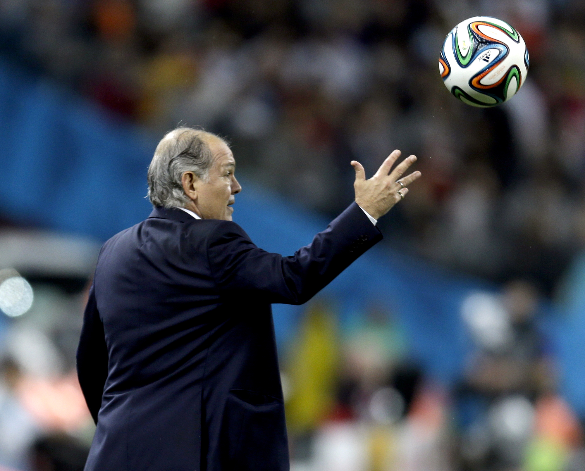 Argentina coach Alejandro Sabella will leave his post regardless of the final result. Photo: AP