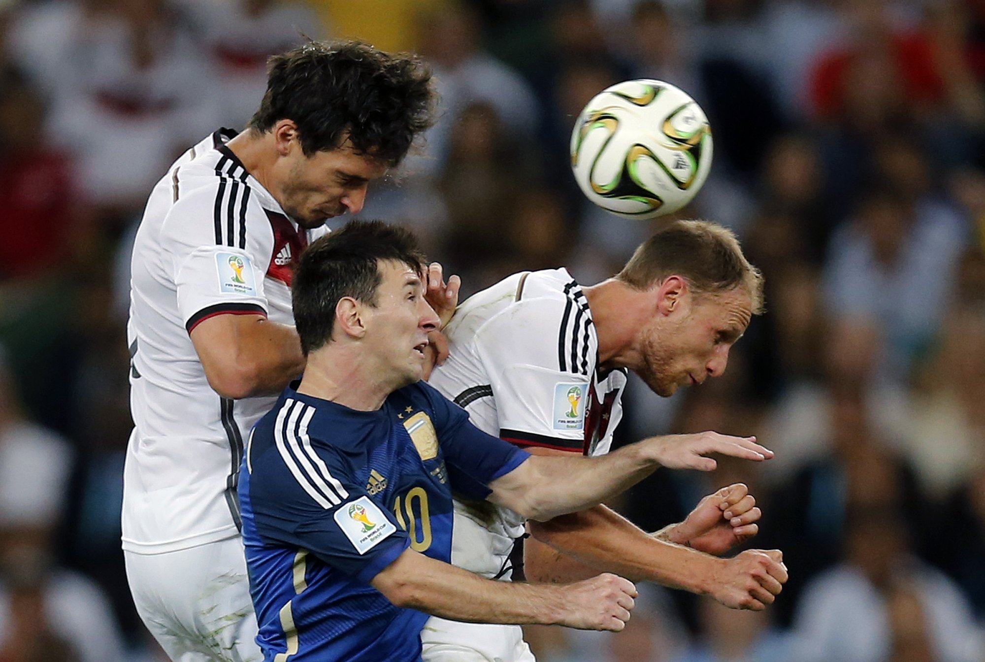 Lionel Messi was mostly crowded out by Germany's defence. Photo: AP