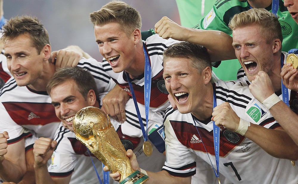 Germany celebrate with the World Cup. Photo: AFP