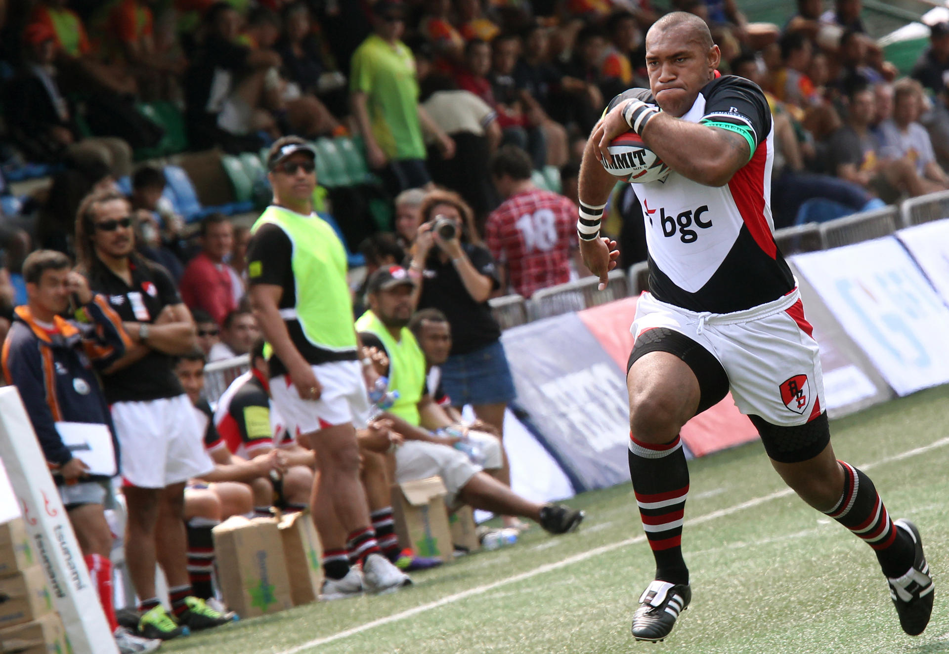Giant Fijian Nemani Nadolo playing for BGS APB at the HKFC Tens in 2012. Photo: SCMP Pictures