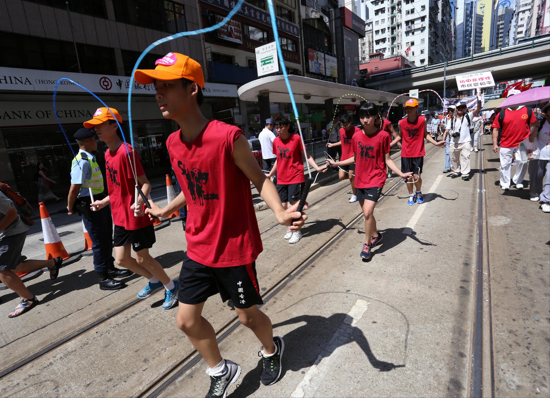 Groups took part in the morning's run. Photo: SCMP