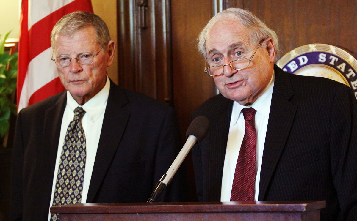 Senate Armed Services Committee chairman Senator Carl Levin talks to media about cyberattacks from China. Photo: AP