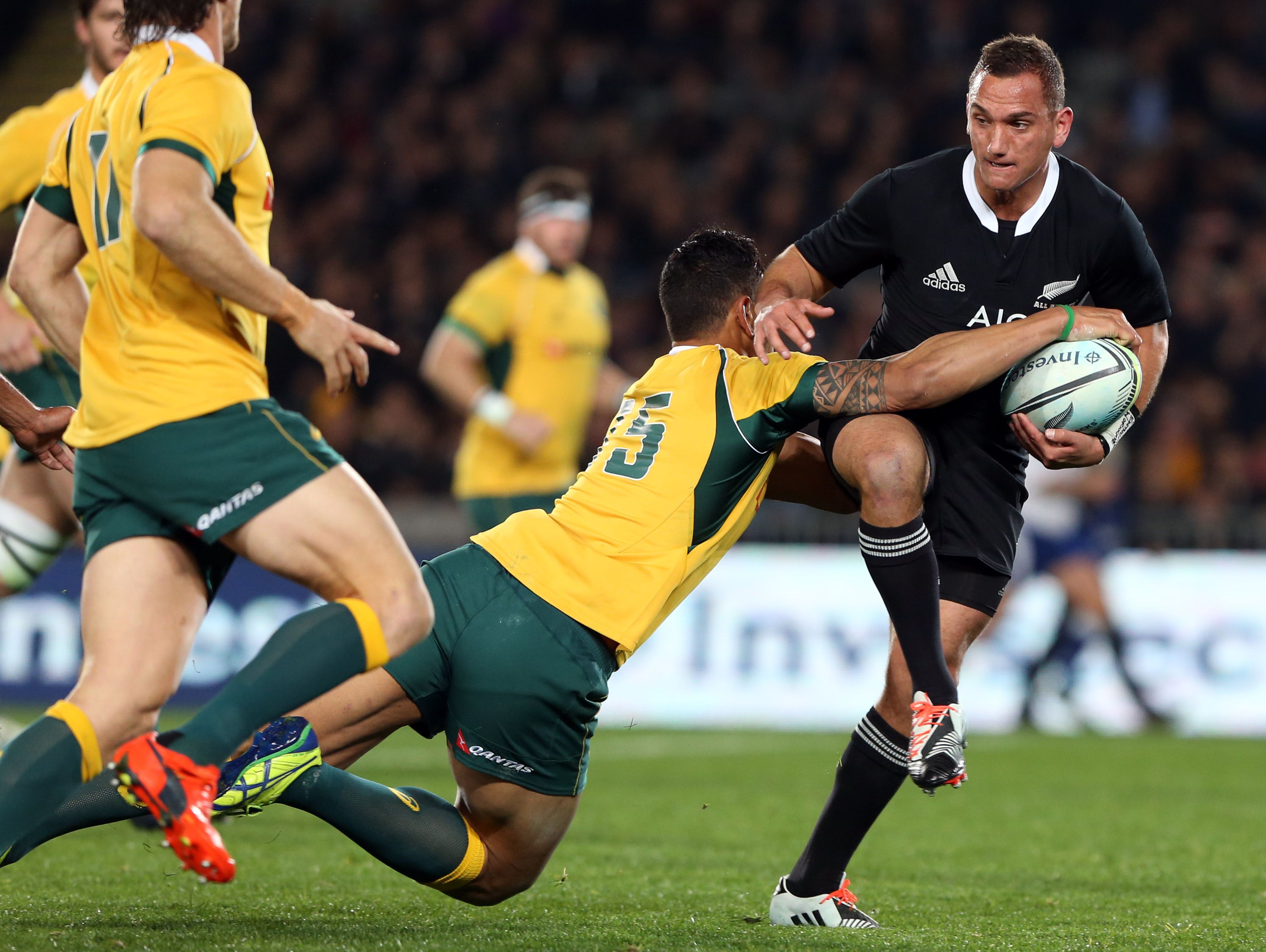 Aaron Cruden in action against Australia. Photo: AFP