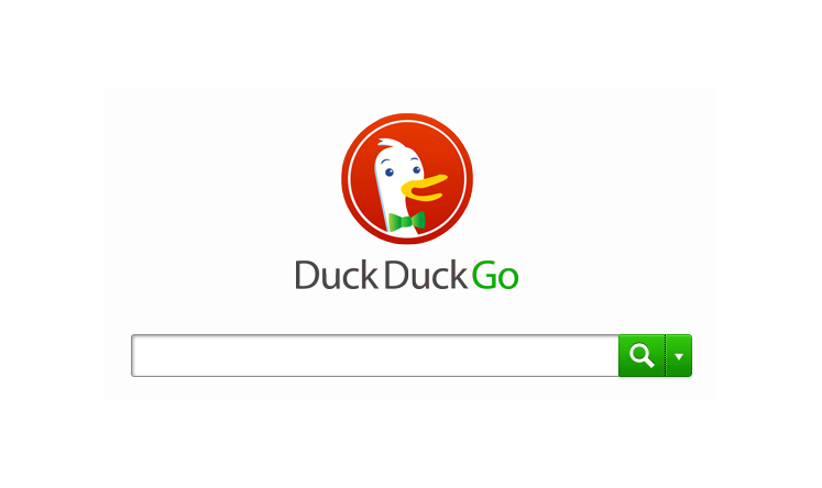 A screenshot of the DuckDuckGo search engine. 
