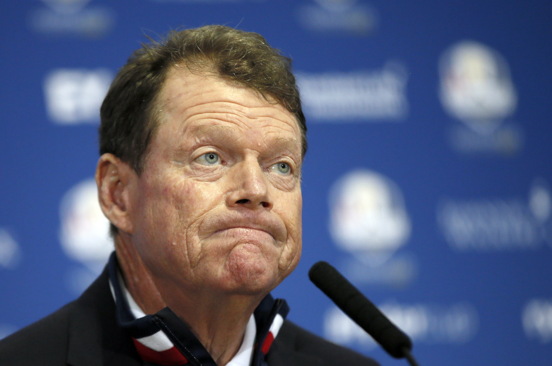 US team captain Tom Watson faces the music after the US lost to Europe. Photo: AP