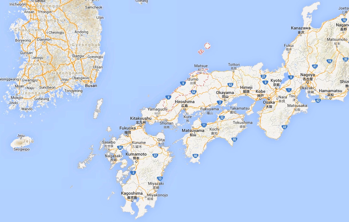 A Google Map screenshot of the location of Shimane Prefecture in Japan. Photo: SCMP Pictures