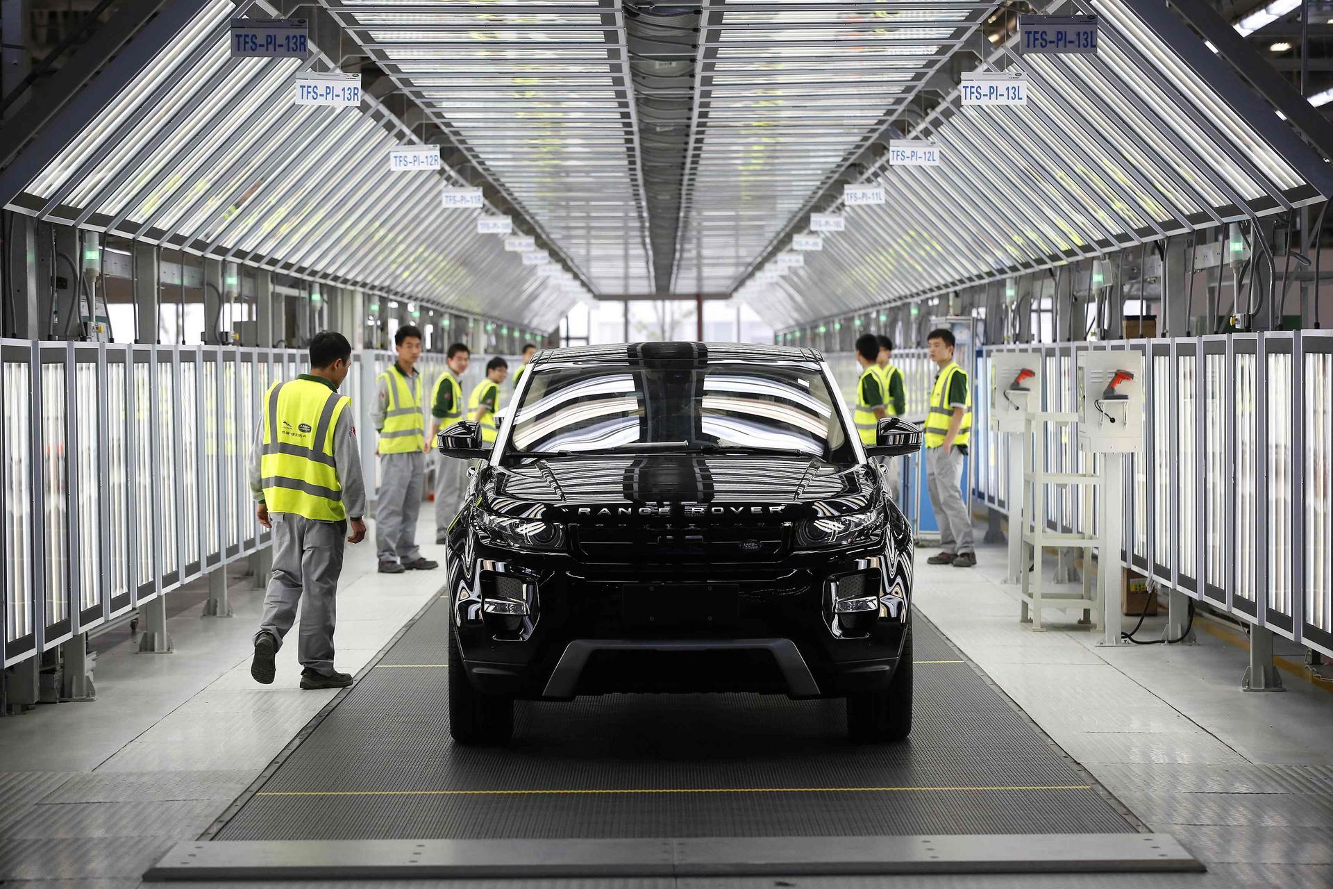 The Jaguar Land Rover factory opened yesterday in Changshu, Jiangsu province - the company's first plant in China. Photo: Reuters