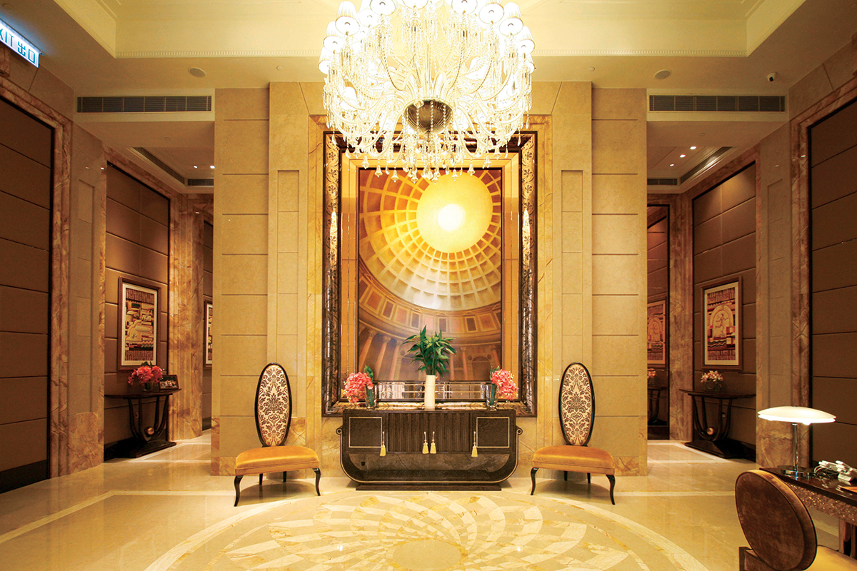 Chantilly lobby - Like the property development itself, the design of the lobby is inspired by French architecture.