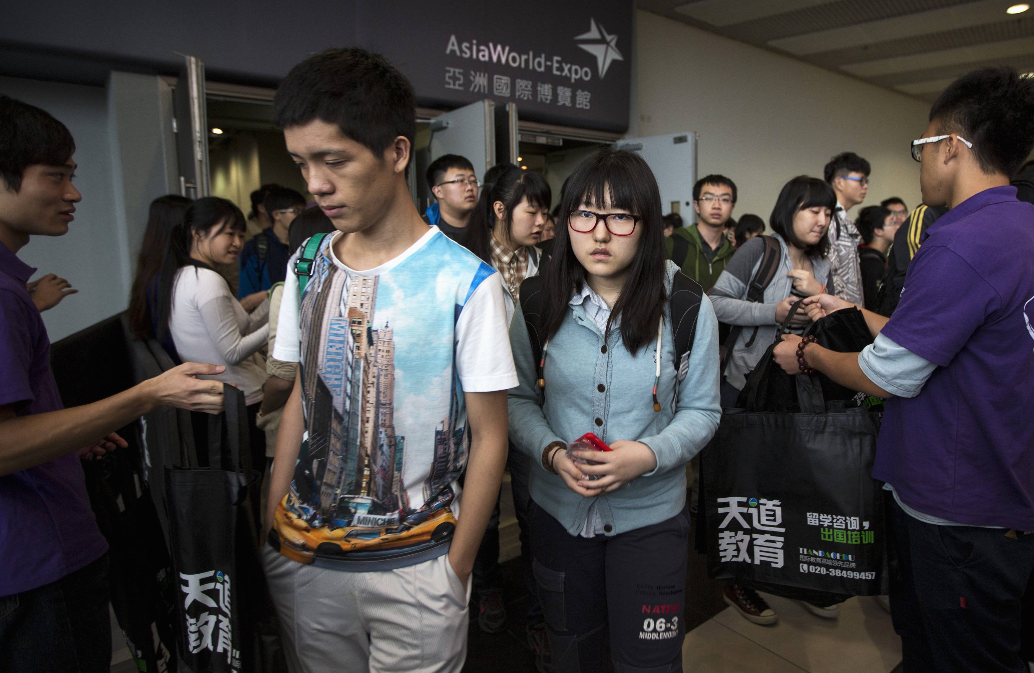 More than 10,000 candidates sat for the SAT at AsiaWorld-Expo in Hong Kong last November, over 90 per cent of them from the mainland. Photo: Reuters