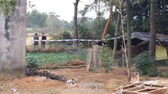 The crime scene in Yiyang county, Jiangxi. Photo: Weibo screenshot