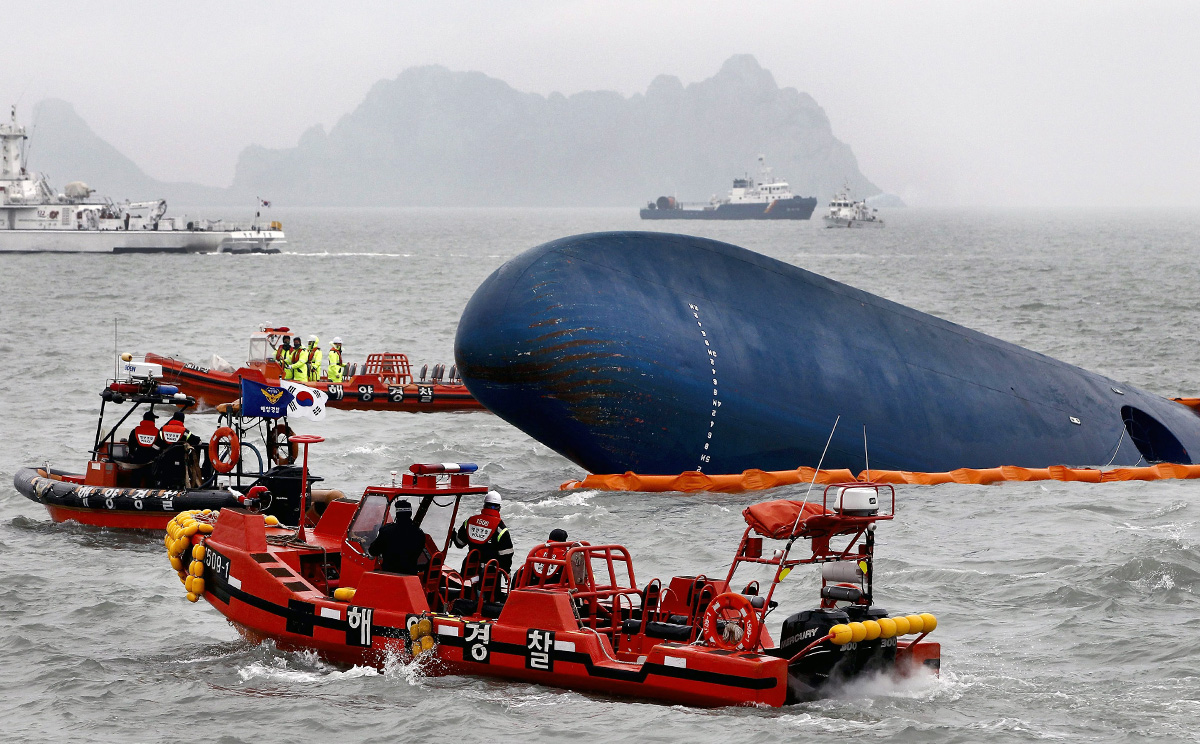 The Sewol ferry sank in April with more than 450 people on board. Photo: EPA