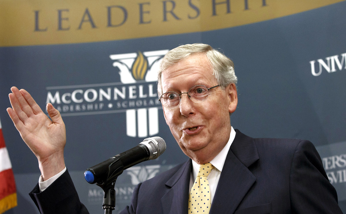 US Senate Republican leader Mitch McConnell holds a news conference on November 5 in Louisville, Kentucky. Photo: AP