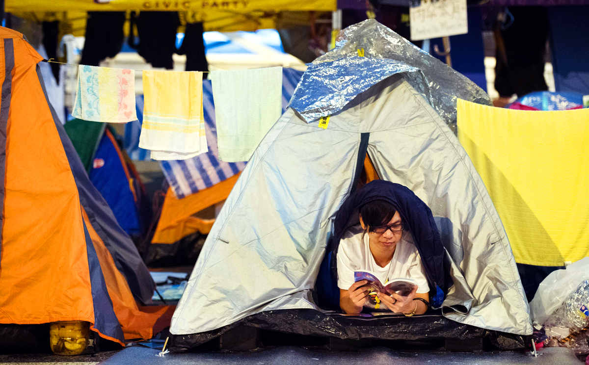 Protesters have  been innovative in their use of the internet and social media to mobilise support, but less so in their protest tactics which remain outdated. Photo: AFP