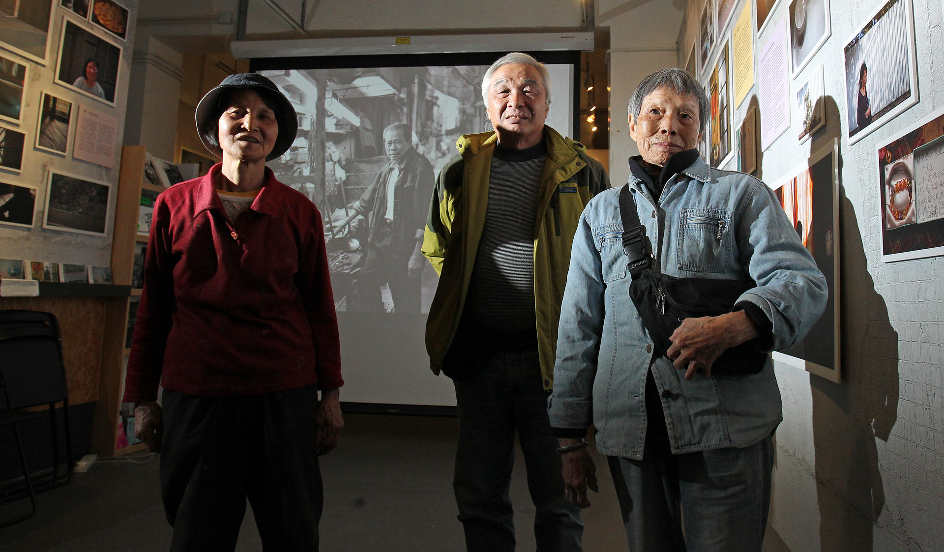 Fok Mei-song, 64, Mak Kwok-hon, 68, and Wong Siu-ying, 85, continue to work despite their advanced years. Photo: May Tse